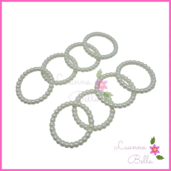 Argola ABS de pérolas branca - Pct c/ 13 unidades