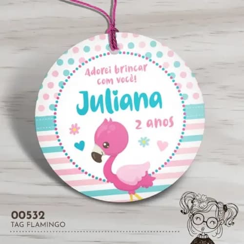 Tag Redonda Flamingo - 00532