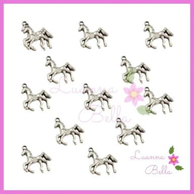 Pingente de Metal Cavalo Prata - Pct c/10 unids