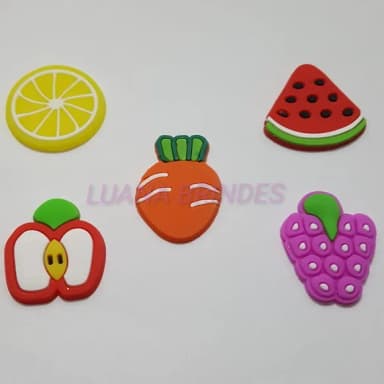 Apliques Emborrachados Variados -Mini Frutas-pct c/10 unid.