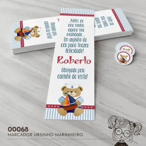 Marcador de Livro Ursinho Marinheiro - 00068