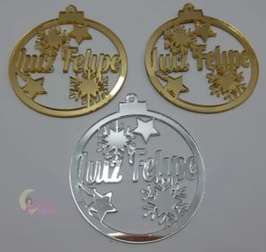 Bola Natal Luiz Felipe de Acrílicos Espelhados-pct c/3 uni