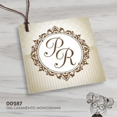 Tag Quadrada Monograma - 00287