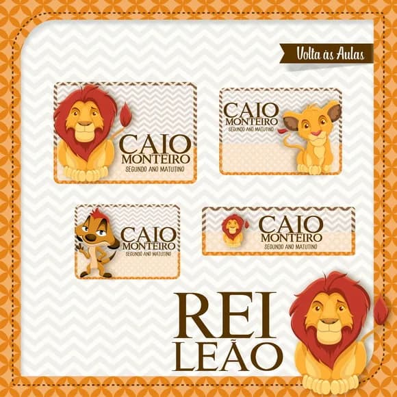 60 Etiquetas Rei Leão