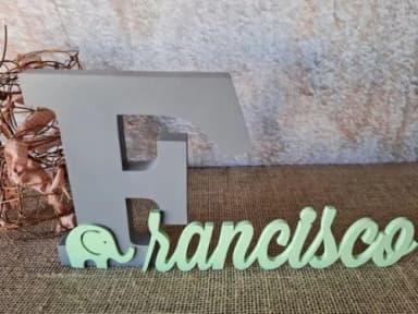 Letras de MDF -Nomes 18CM ELEFANTE