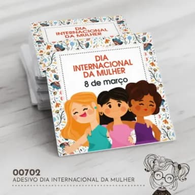 Adesivo Quadrado Dia Internacional Mulher - 00702