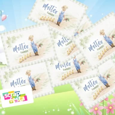 Adesivo Personalizado Retangular Festa Patinhos Aquarela