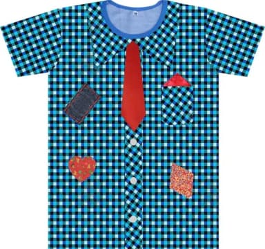 Camiseta Infantil Masculina Festa Junina Estampa Xadrez com Gravata e Retalhos