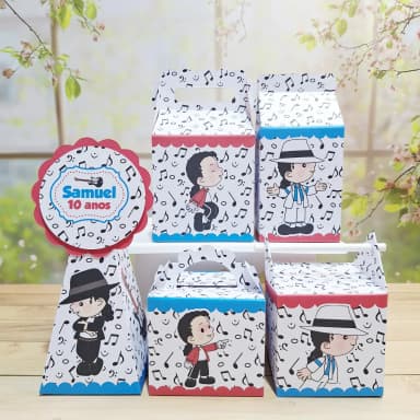 Kit Festa MICHAEL JACKSON - PEGUE E MONTE - Decoração de Festa | Lembrancinhas | Aniversário | Personalizados
