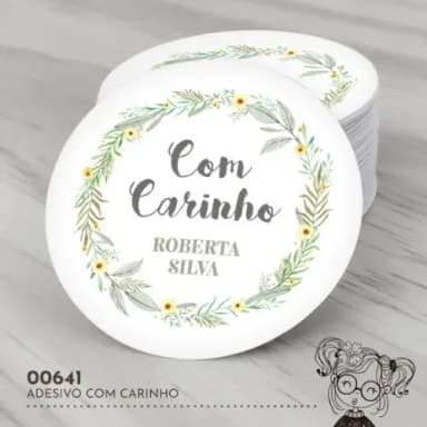 Adesivo Redondo com Carinho - 00641