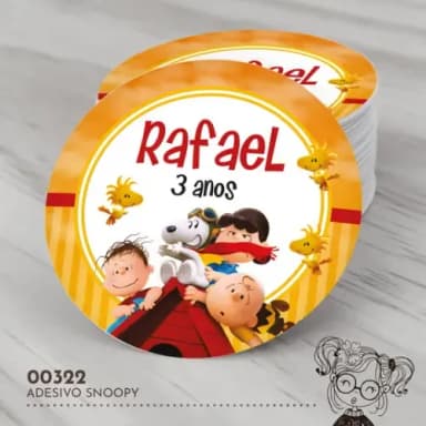 Adesivo Redondo Snoopy - 00322