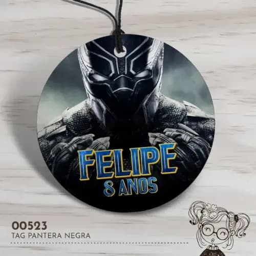 Tag Redonda Pantera Negra - 00523
