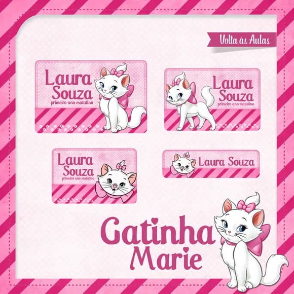60 Etiquetas Gatinha Marie