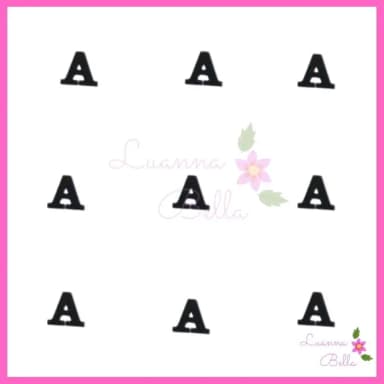 Aplique Letra A de Acrílico Preto - Pct c/ 8 unidades