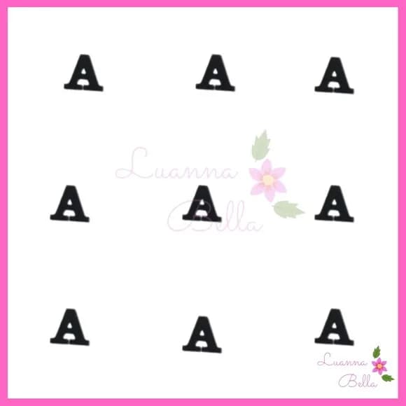 Aplique Letra A de Acrílico Preto - Pct c/ 8 unidades