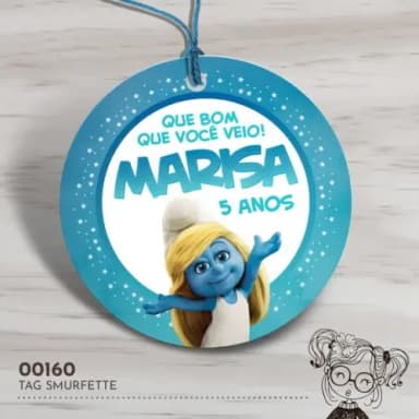 Tag Redonda Smurfette - 00160