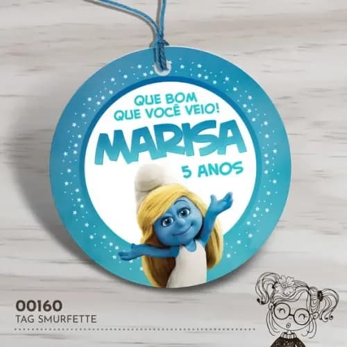 Tag Redonda Smurfette - 00160