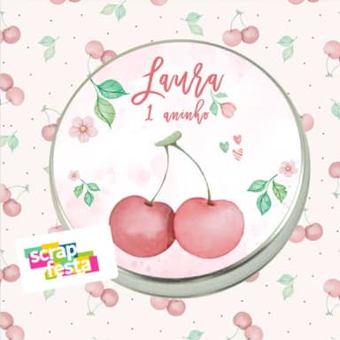 Latinha Personalizada Festa Cerejinha Aquarela