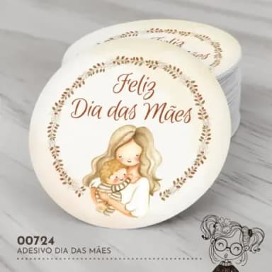 Adesivo Redondo Dia das Mães - 00724