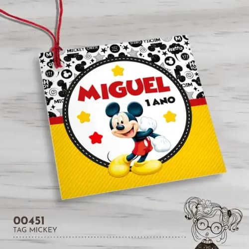 Tag Quadrada Mickey - 00451