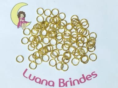 Elo 7mm Dourado para Pingente ou Chaveiro 100 Unidades