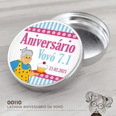 Latinha Adesivada Aniversário da Vovó - 00110