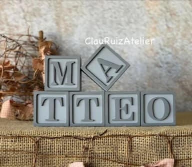 Cubos Personalizados de MDF - Cubos 6x6cm - Decoração Bebê e Quarto Infantil