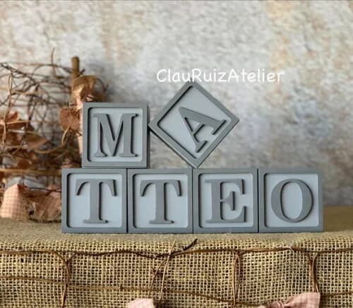 Cubos Personalizados de MDF - Cubos 6x6cm - Decoração Bebê e Quarto Infantil