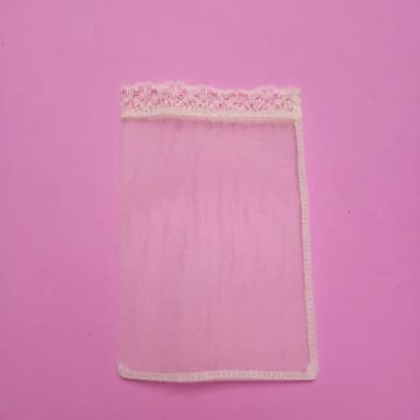 Saquinho Organza Tunil com Renda Bege 9x13cm