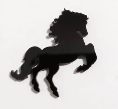 Aplique Cavalo no Acrílico Preto - 6 Peças