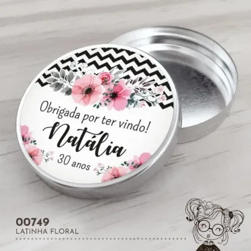 Latinha Adesivada Floral - 00749