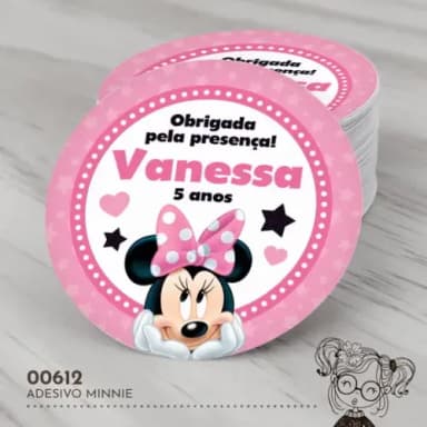 Adesivo Redondo Minnie - 00612