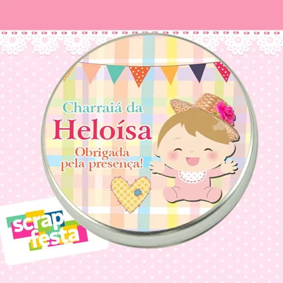 Latinha de Chá de Bebê Charraiá Festa Junina