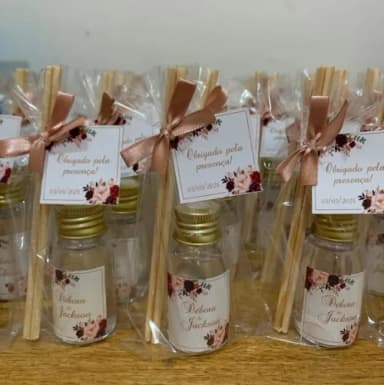 Lembrancinha Casamento Aromatizador Floral Marsala e Rosê
