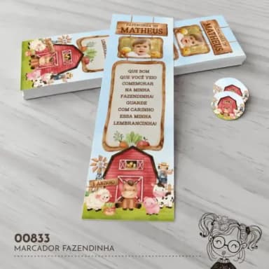 Marcador de Livro Fazendinha - 00833