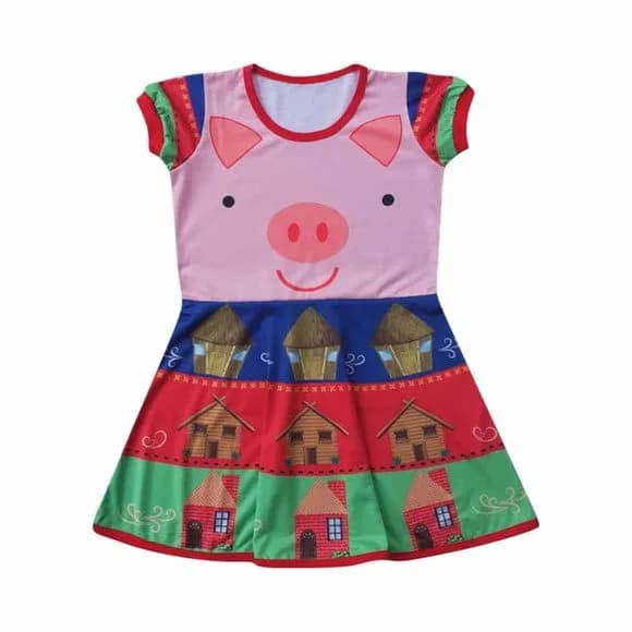 Vestido Infantil Três Porquinhos