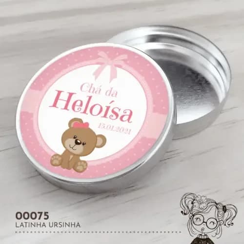 Latinha Adesivada Ursinha - 00075