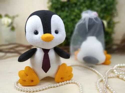Topo de Bolo - Pinguim Noivo