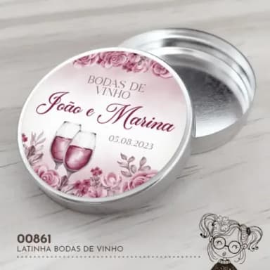 Latinha Adesivada Bodas de Vinho - 00861