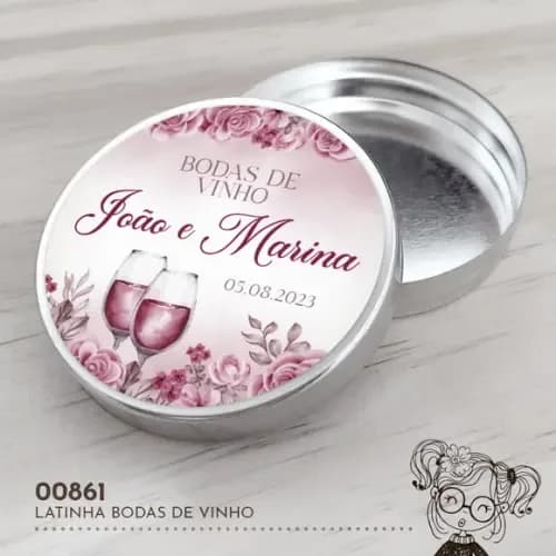 Latinha Adesivada Bodas de Vinho - 00861