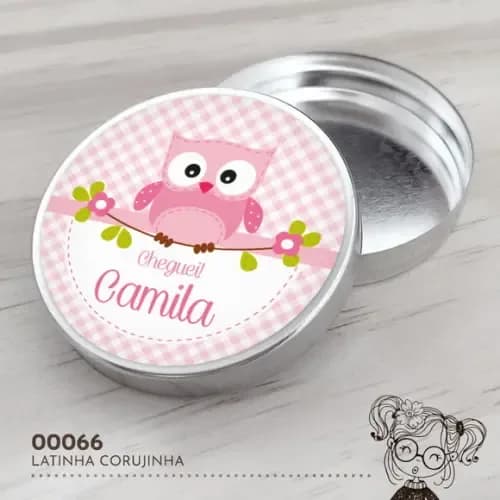 Latinha Adesivada Corujinha - 00066