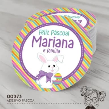 Adesivo Redondo Páscoa - 00273