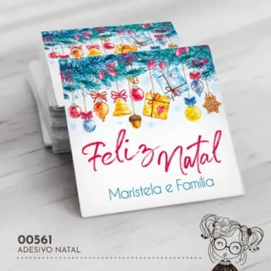 Adesivo Quadrado Natal - 00561