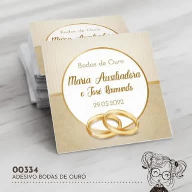 Adesivo Quadrado Bodas de Ouro - 00334
