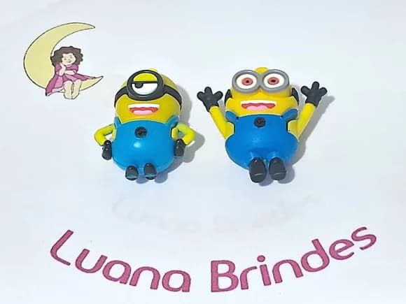 Pingente Minions 3d Emborrachado Pacote com 2 Unidades