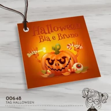 Tag Quadrada Halloween - 00648