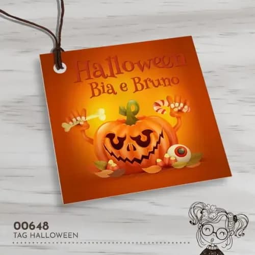 Tag Quadrada Halloween - 00648