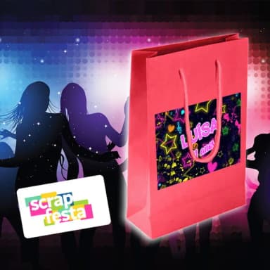 Sacolinha Papel Personalizada Festa Aniversário Balada Neon