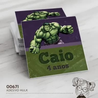 Adesivo Quadrado Hulk - 00671