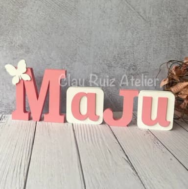 Blocos Nome Borboleta Decoração de Quarto de Bebê e Infantil